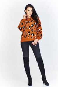 Sweter w ciapki a'la zwierzęce cętki (U)