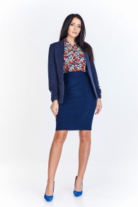 Taliowany żakiet z przeszyciami