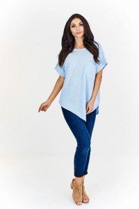 Asymetryczny sweter z krótkim rękawem 