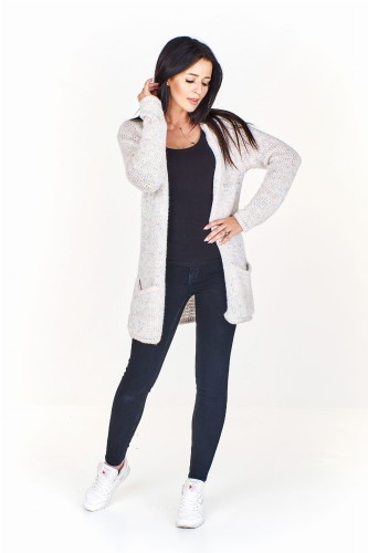 Długi sweter z kieszeniami