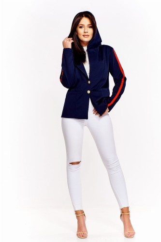 Żakiet z kapturem i lampasami