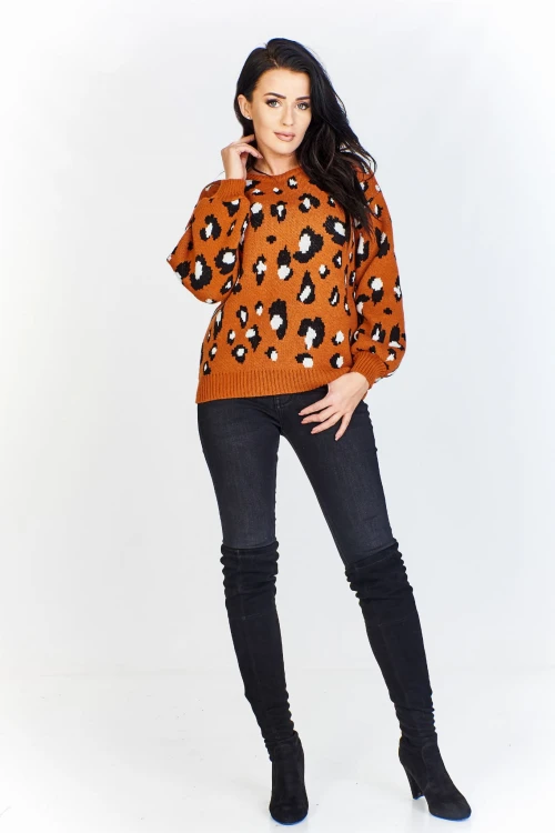 Sweter w ciapki a'la zwierzęce cętki (U)