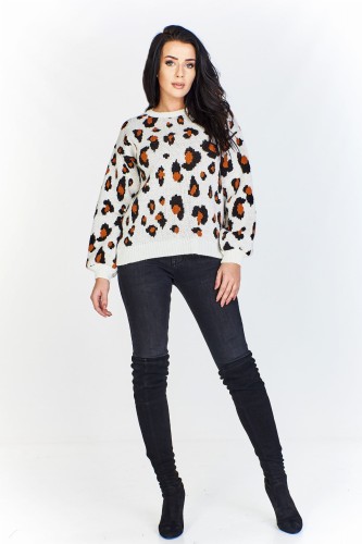 Sweter w ciapki a'la zwierzęce cętki (U)