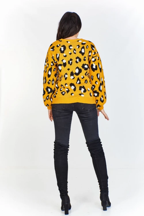 Sweter w ciapki a'la zwierzęce cętki (U)