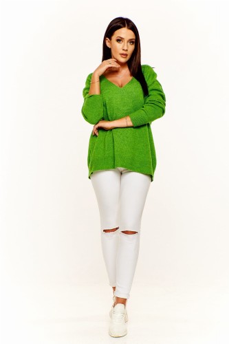 Oversiz'owy sweter w serek  (U)