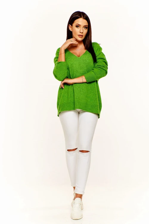 Oversiz'owy sweter w serek  (U)